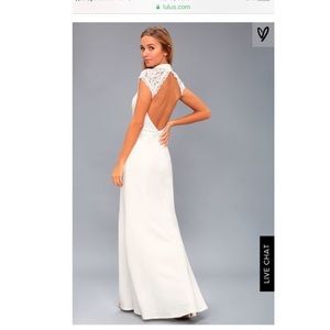 CRAZY ABOUT YOU WHITE BACKLESS LACE MAXI DRESS